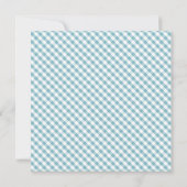 Schattig Light Blue Gingham Baby shower Kaart (Achterkant)