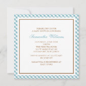 Schattig Light Blue Gingham Baby shower Kaart (Voorkant)