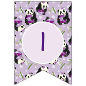 Schattig Lila Baby shower van het Beer Panda Vlaggetjes (Tweede vlag)