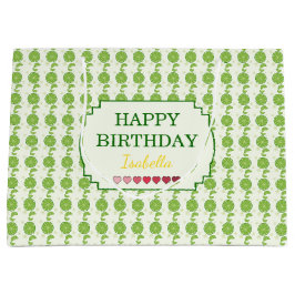 Schattig Lime Patroon Gelukkig Verjaardag Groot Cadeauzakje