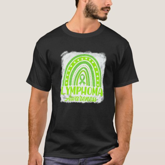 Schattig Limegroene Lint Boho Regenboog Lymfoom Be T-shirt (Voorkant)