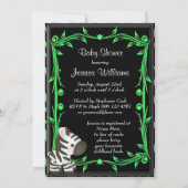 Schattig limoen groen Zebra Baby shower Kaart (Achterkant)