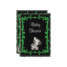 Schattig limoen groen Zebra Baby shower Kaart