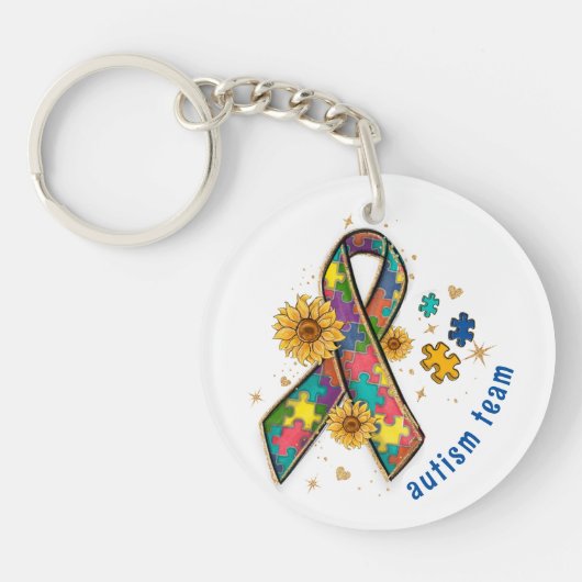 schattig lintje voor bewustwording van autisme puz sleutelhanger (Voorkant)