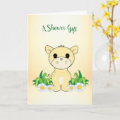 Schattig Lion Baby shower Gefeliciteerd Kaart (Gele Bloem)