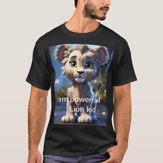 Schattig Lion Cub Graphic T-shirt (Voorkant)