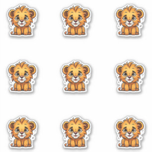 Schattig Lion Cub Sticker Pack