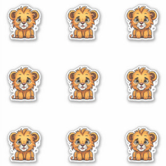 Schattig Lion Cub Sticker Pack