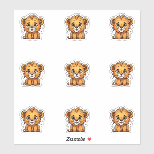 Schattig Lion Cub Sticker Pack (Vel)