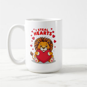 schattig Lion 'I Steal Hearts' Valentijns's Gift Koffiemok