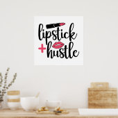 schattig lippenstift woord kunst make - up artiest poster (Keuken)