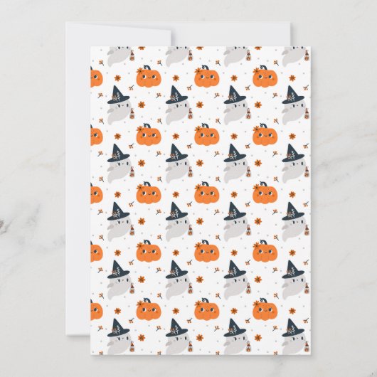 Schattig Little Boo Pumpkin en Ghost Baby shower Kaart (Achterkant)