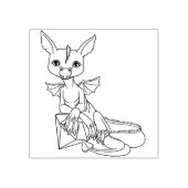 Schattig Little Dragon met Jewel Rubber Stamp Rubberstempel (Afrduk)