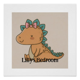 Schattig Little Girl Dinosaur - Schattige Dino Des Perfect Poster