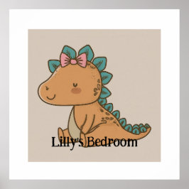 Schattig Little Girl Dinosaur - Schattige Dino Des Poster