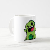 Schattig Little Green Dinosaur Koffiemok (Voorkant links)