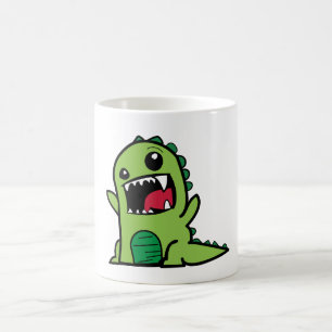 Schattig Little Green Dinosaur Koffiemok