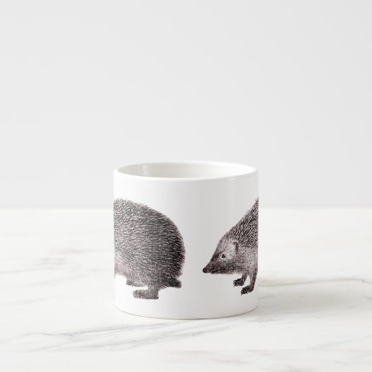 Schattig Little Hedgie van Antiek Print Espresso Kop (Voorkant)