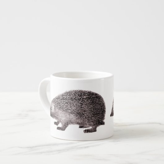 Schattig Little Hedgie van Antiek Print Espresso Kop (Links)
