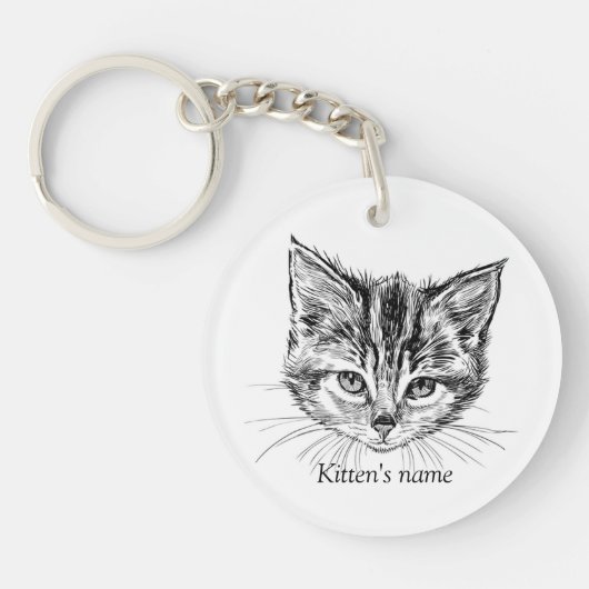 Schattig Little Kitten Sleutelhanger (Voorkant)