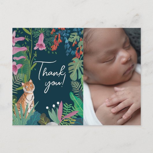 Schattig Little Tiger tropical oerwoud Dank u Briefkaart (Voorkant)