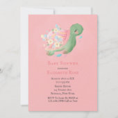 Schattig Little Turtle roze Baby shower Invitation (Voorkant)
