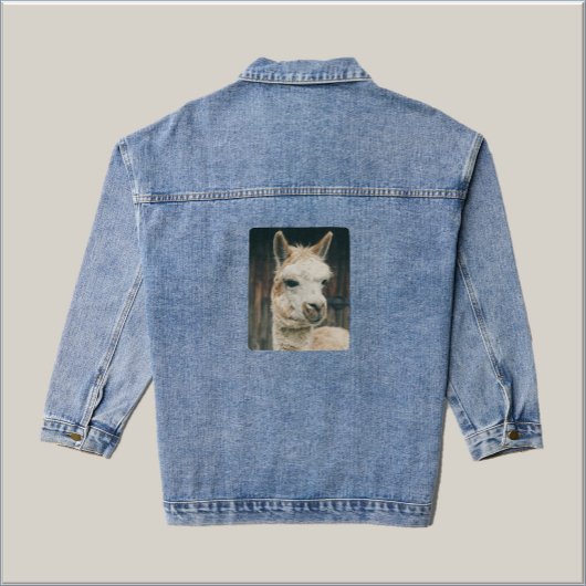 Schattig Llama Denim Jacket