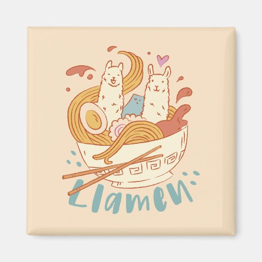 Schattig Llamen Magneet (Voorkant)