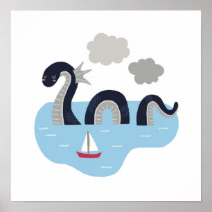 Schattig Loch Ness Monster Poster