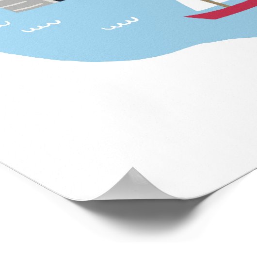 Schattig Loch Ness Monster Poster (Hoek)