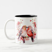 Schattig - Love Birds Tweekleurige Koffiemok (Links)