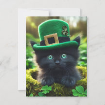 Schattig Lucky Black St. Patrick's Day Kitten
