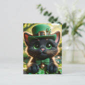 Schattig Lucky Schattige Zwart St. Patrick's Day K Briefkaart (Staand voorkant)
