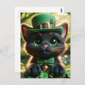 Schattig Lucky Schattige Zwart St. Patrick's Day K Briefkaart (Voorkant / Achterkant)