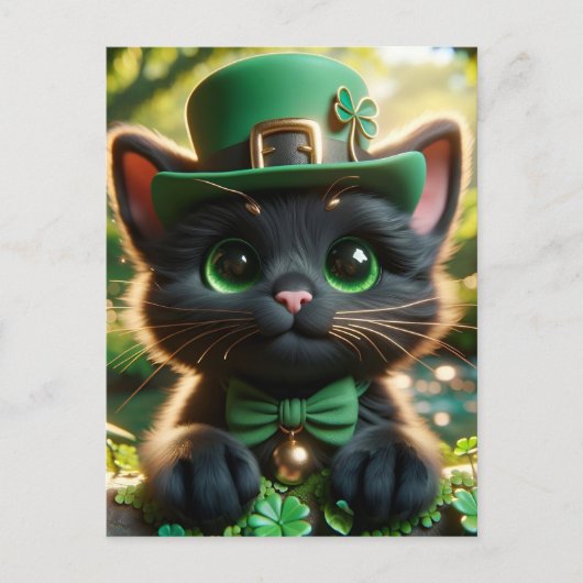 Schattig Lucky Schattige Zwart St. Patrick's Day K Briefkaart (Voorkant)