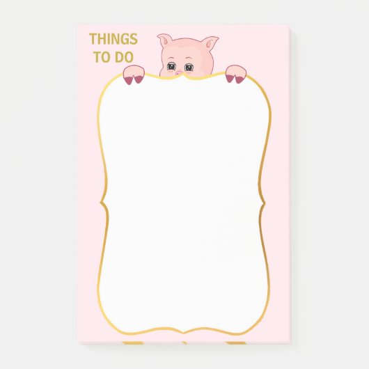 Schattig Lucky Varken & Dingen om te Doen Post-it® Notes (Voorkant)