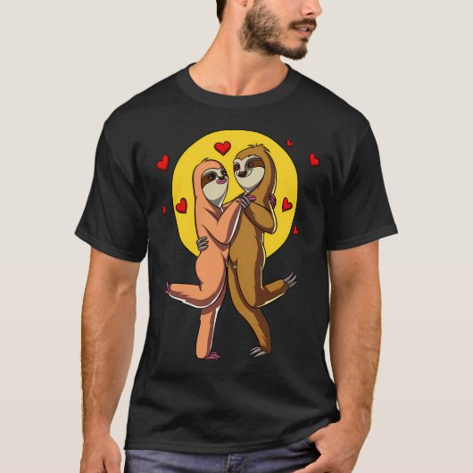 Schattig Luiaard Koppel T-shirt (Voorkant)