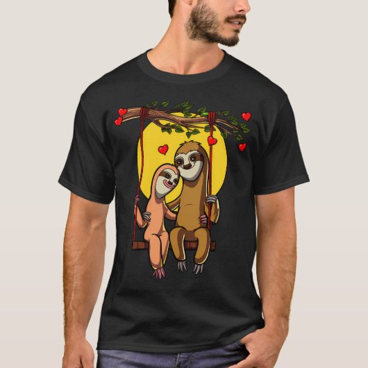 Schattig Luiaard Koppel T-shirt (Voorkant)