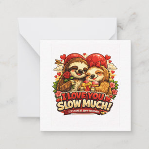 Schattig luiaard Valentijnsdag liefdesontwerp, ik  Notitiekaartje