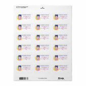 Schattig Maan Konijn Meisje  Etiket (Full Sheet)