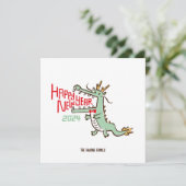 Schattig Maand Nieuwjaar Jaar Van Draak 2024 Feestdagenkaart (Staand voorkant)