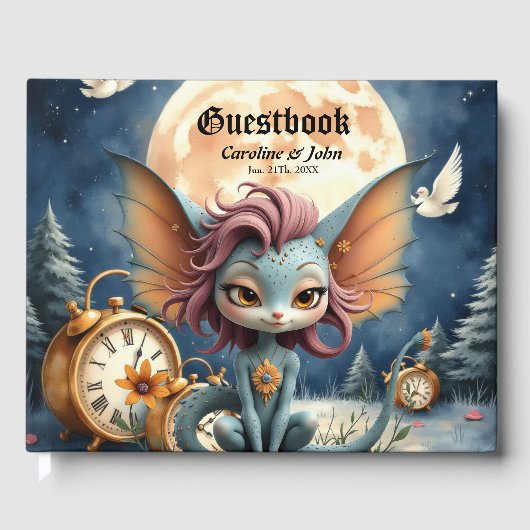 Schattig Maanlicht Fantasie Wezen Gastenboek (Voorkant)