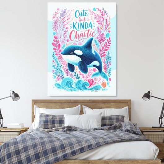 Schattig maar een beetje chaotisch canvas afdruk (Insitu (Slaapkamer))