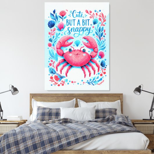 Schattig maar een beetje kribbig canvas afdruk (Insitu (Slaapkamer))