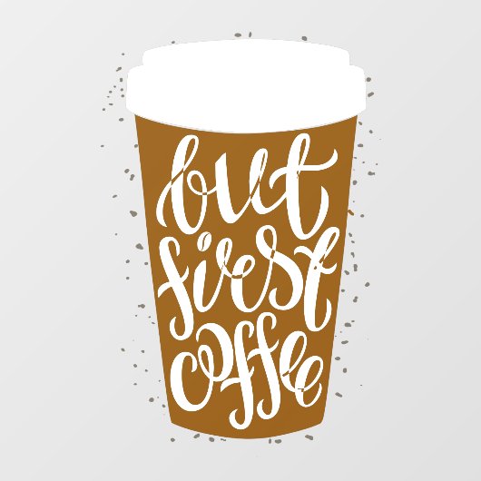 Schattig Maar Eerst Koffie Citaat Reis Beker Bedri Raamsticker (Vel)