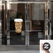 Schattig Maar Eerst Koffie Quote Reisbeker Zakelij Raamsticker (Kantoordeur)