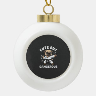 Schattig Maar Gevaarlijk Pug Hond Karate Keramische Bal Ornament