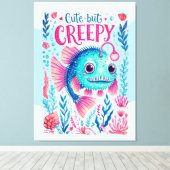 Schattig maar griezelig canvas afdruk (Insitu (Houten vloer))