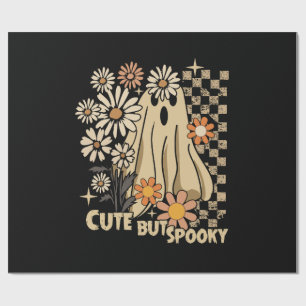 Schattig maar griezelig grappig bloemig Halloween Cadeaupapier