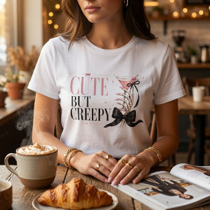 Schattig Maar Griezelig Koket Halloween Roze T-shirt
